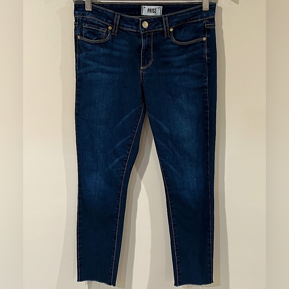 Women’s Size 28 PAIGE Denim LA Verdugo Ultra Skinny Dark Wash Cropped Jeans EUC